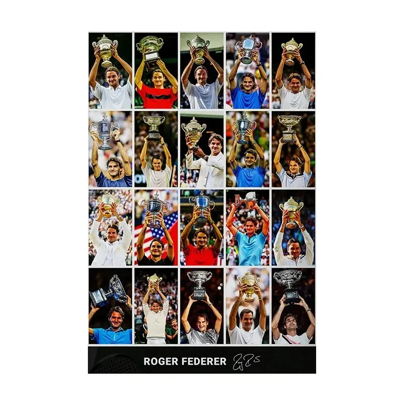 Tennis Legend Star Federer 20 Grand Slam Canvas Wall Art Painting Poster Home Decor For Living Room Bedroom