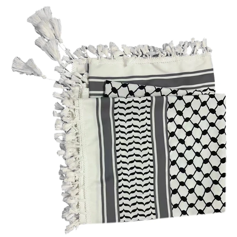 Bufanda Shemagh del desierto, pañuelo árabe con flecos, Bandana Keffiyeh Unisex, envoltura Universal para cabeza, para