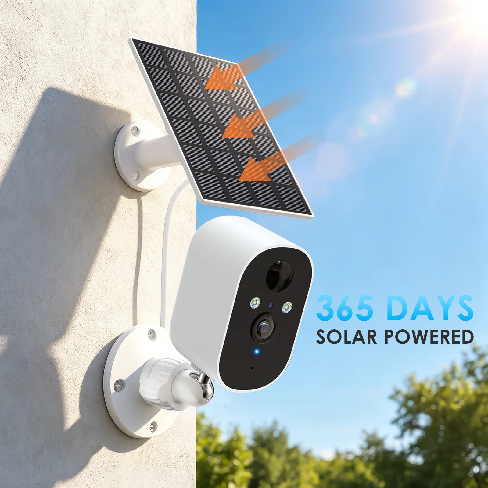 2K Security Wireless Camera Outdoor, 3MP Solar WiFi Surveillance Camera Color Night Vision, 2 Way Audio Waterproof Human Detect
