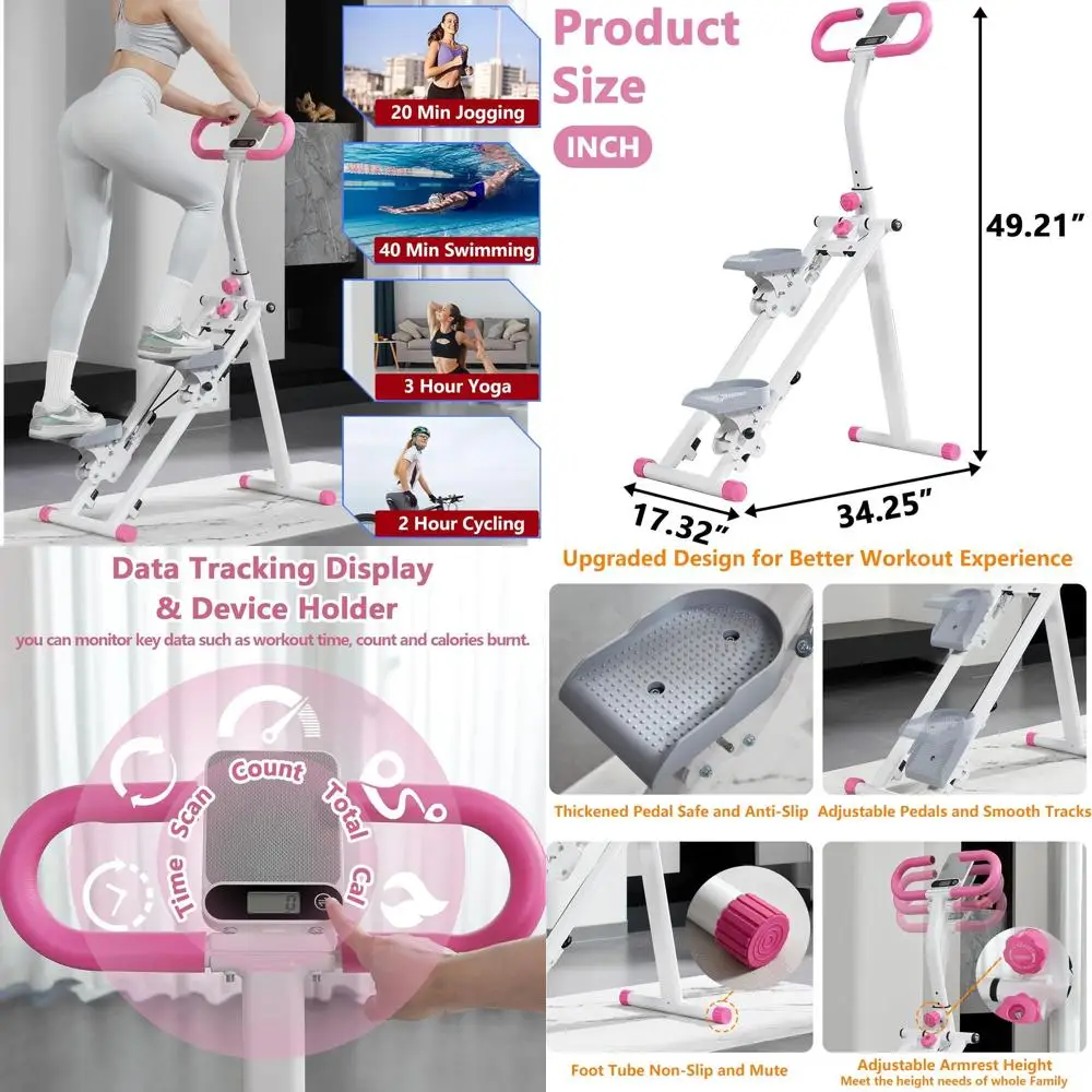 

Регулируемый кардиотренажер для тренировки всего тела, грузоподъемность 300 фунтов, педали и руль