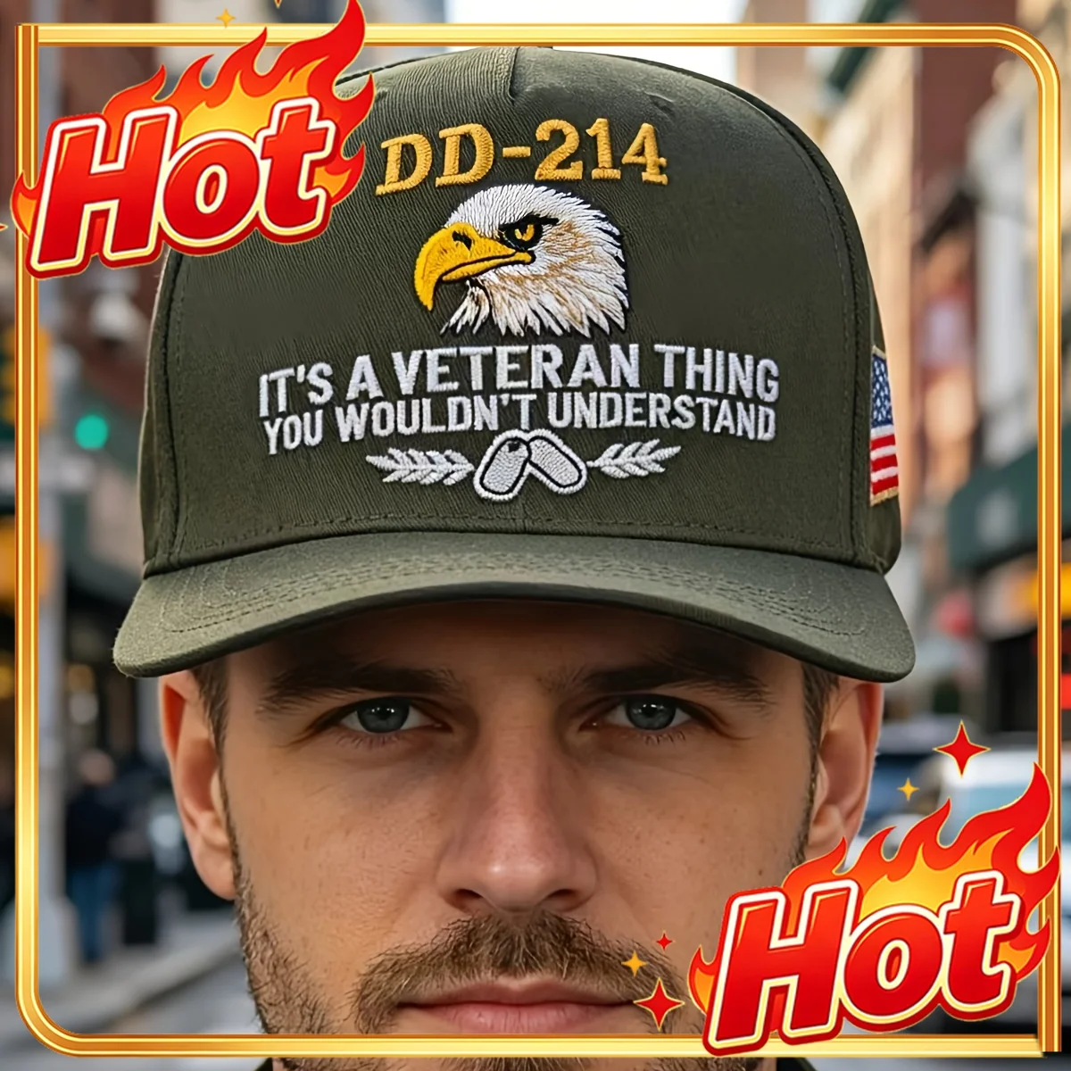 Custom [Vintage Eagle Cap] American DD-214 Commemorative Baseball Cap, Featuring Eagle Embroidery, Vintage Style, And Casual