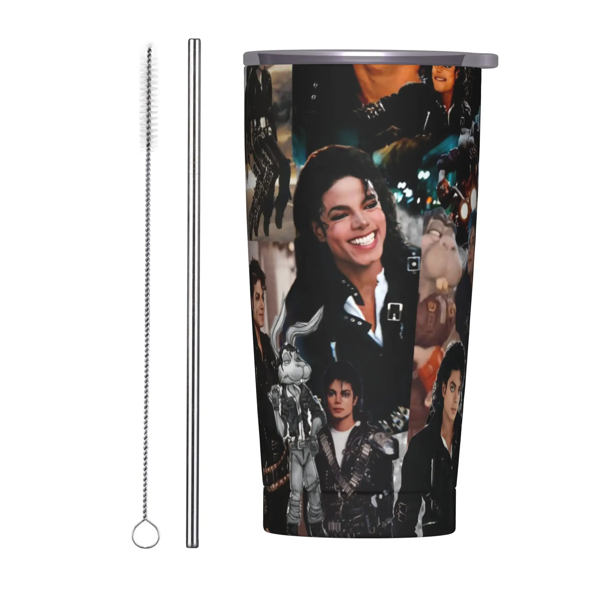 Singer Michael Jacksons MJ Tour 2026 Tumbler Vacuum Insulated  Coffee Cups with Lid Straw Double Wall Mug Hot Cold Drink 20oz