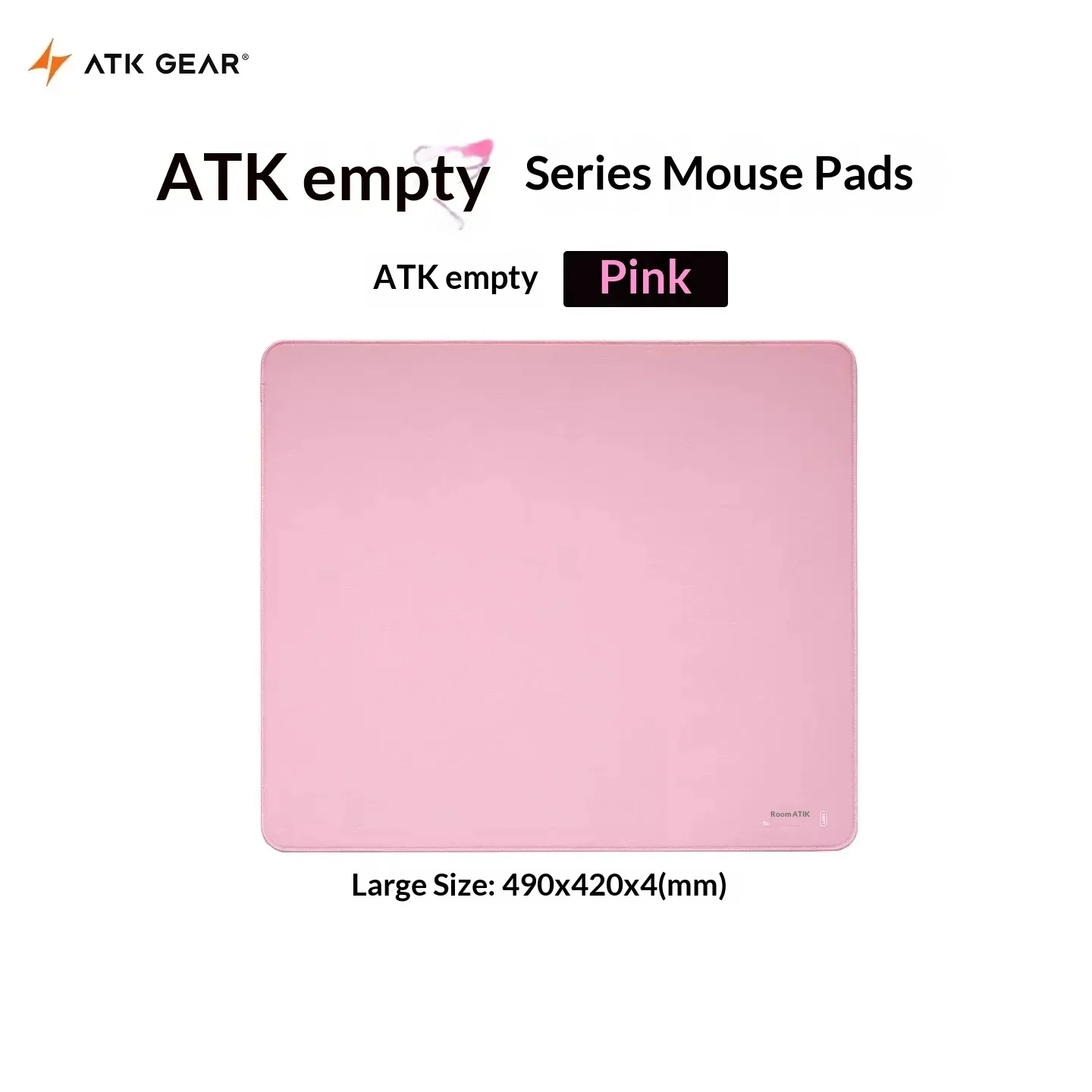 ATK Sky Pink Large Gaming Mousepad 490*420mm 4mmThick Non-slip Base Smooth Cloth PreciseTracking Lock Edge Desk Mat For PC Gamer