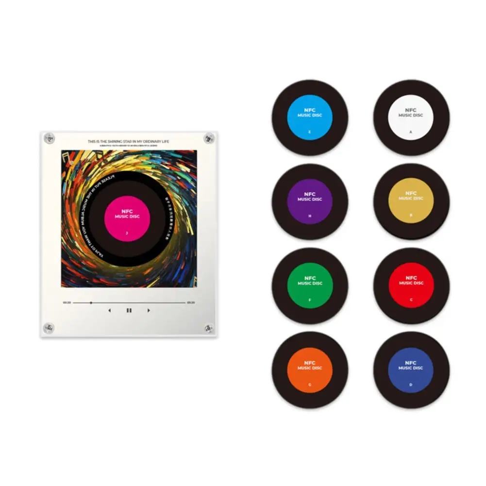 NFC Musik-Vinyl-Kühlschrankmagnet Nachtlicht, Automatische Musikwiedergabe Induktionsaufnahme-Aufkleber Kreatives Acryl-Ornament