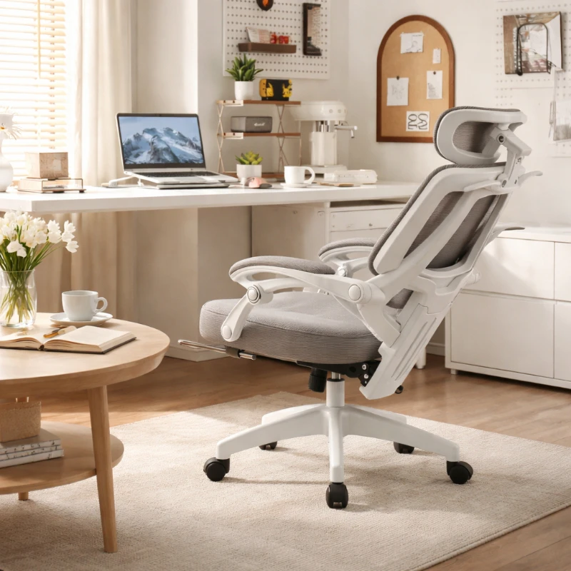 

Игровое кресло с откидной спинкой, эргономичное офисное кресло с сетчатой спинкой, регулируемое по нескольким положениям, бесшумные колесики для дома и офиса