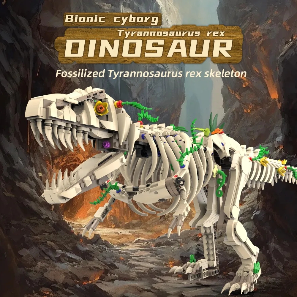 Kit de construction de squelette de dinosaure t-rex, modèle éducatif STEM avec fonction de marche motorisée, 96177 1226 pièces