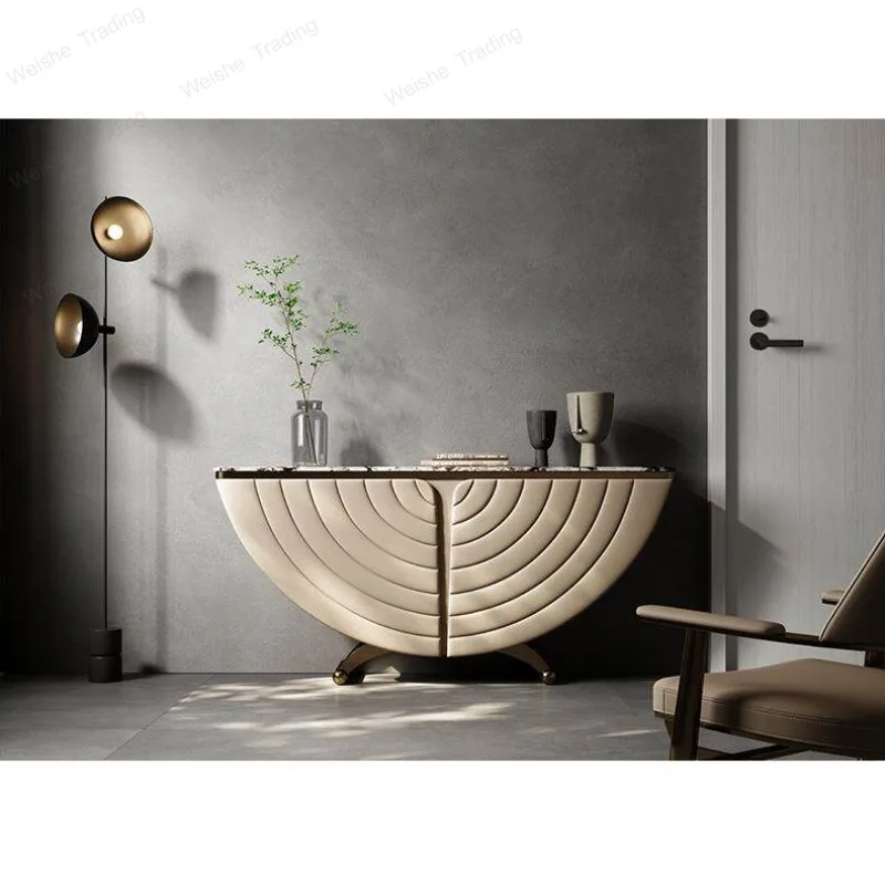 

Light luxury Xuanguantai villa entrance against the wall View table Modern simple marble