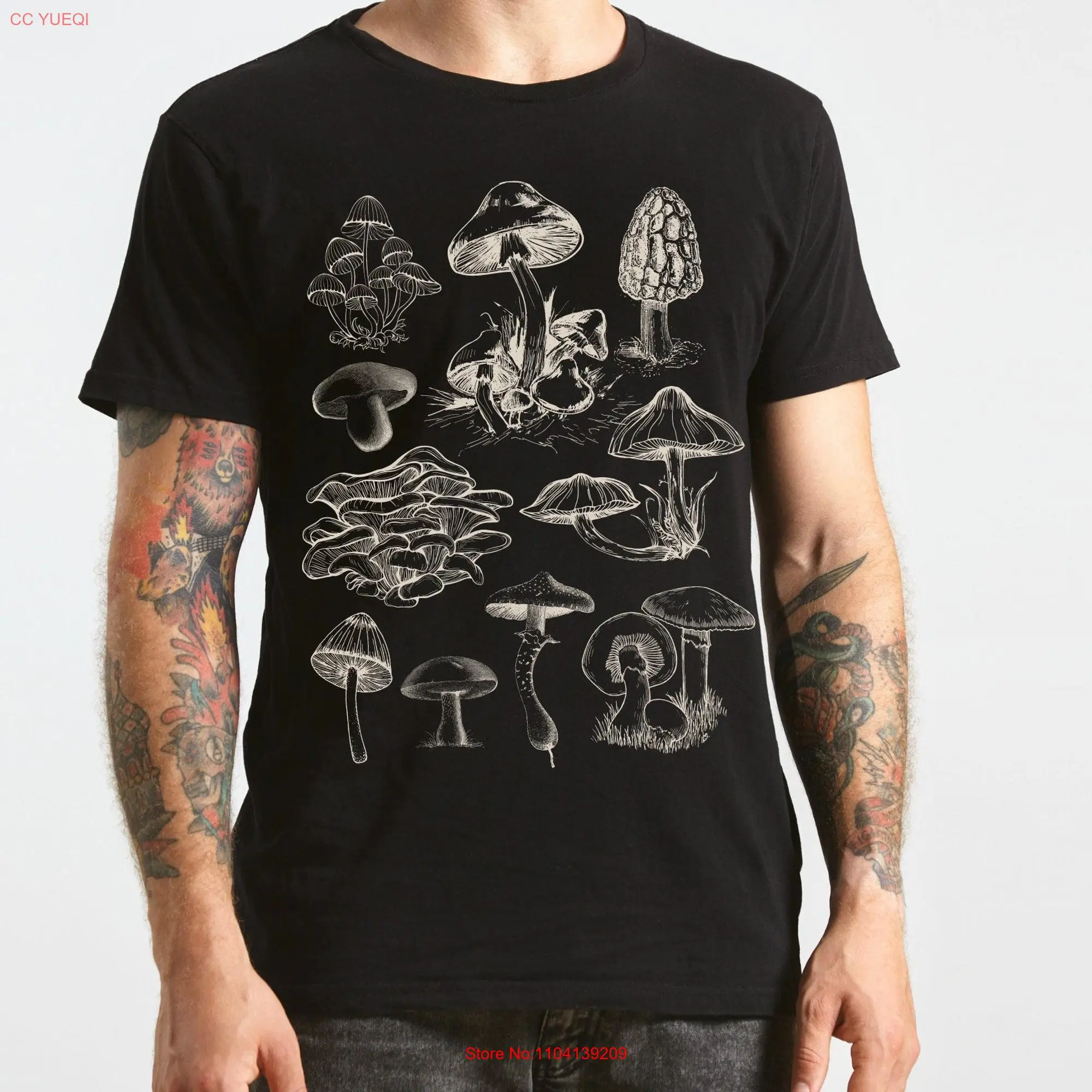 Goblincore Mushroom T Shirt Fungi Ecology Retro Forestcore Fall Fairycore Dark Academia Lover  long or short sleeves