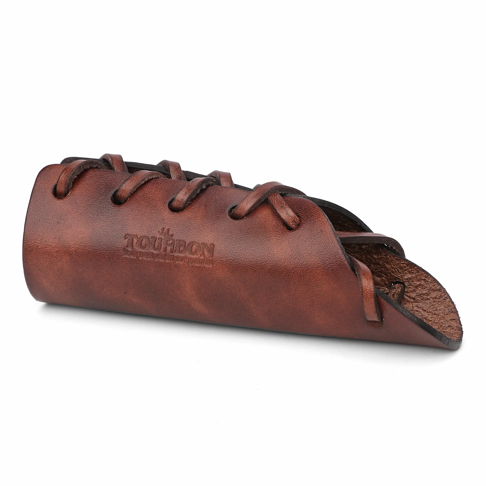 Tourbon Vera Pelle Ascia Martello Hatchet Collare Logjack Maniglia Guard con Occhielli Lacci Strumenti Custodia Guaina Accessori