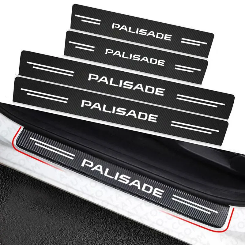 Car Door Sill Stickers Accessories for hyundai palisade creta ix25 tucson stereo santa knoa solaris ix35 i30 Car Accessories