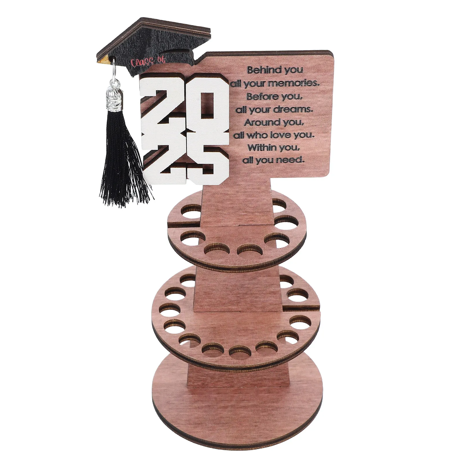 

Graduation Party Favors Money Holder Wooden Double Layer Cash Card Holder for Class of 2025 Graduation Celebration Decor