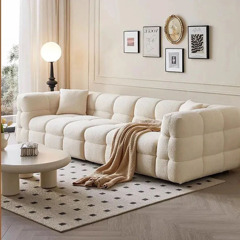 أرائك غرفة المعيشة البيضاء الإبداعية كرسي بذراعين مصمم جمالي كبير الحجم أرائك غرفة المعيشة أثاث جناح صالة Divano الحديثة #6