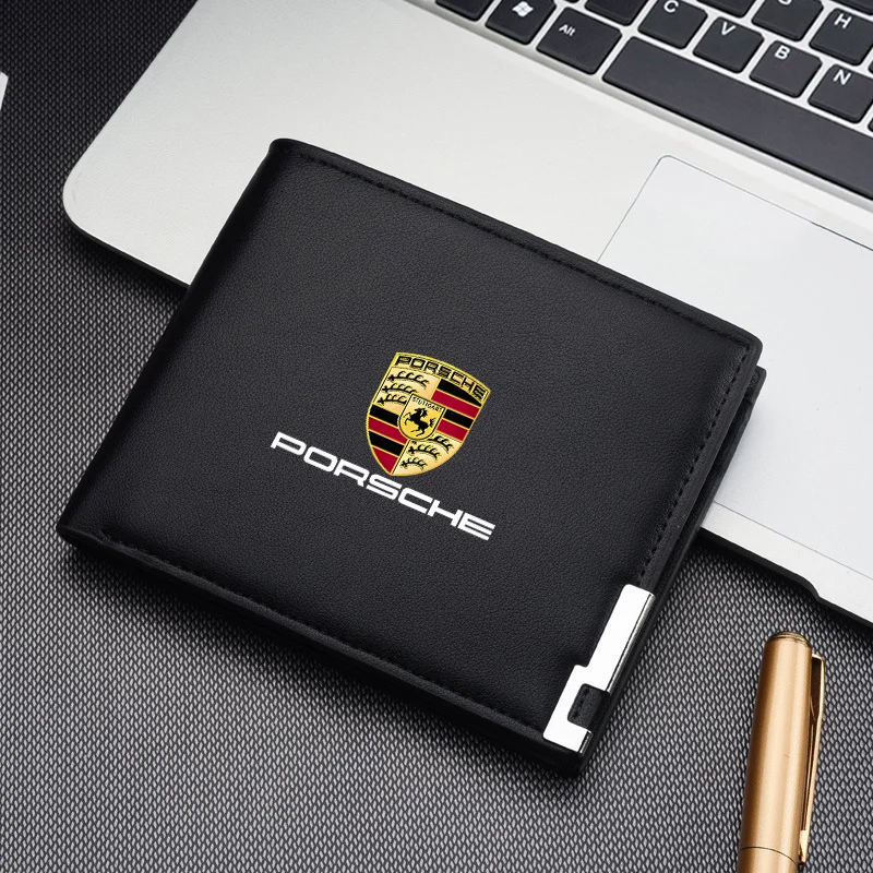 Leather Car Driver License Credit Card Holder Business Wallet For Porsche Cayenne Panamera Macan 911 718 Taycan Cayman Accessory