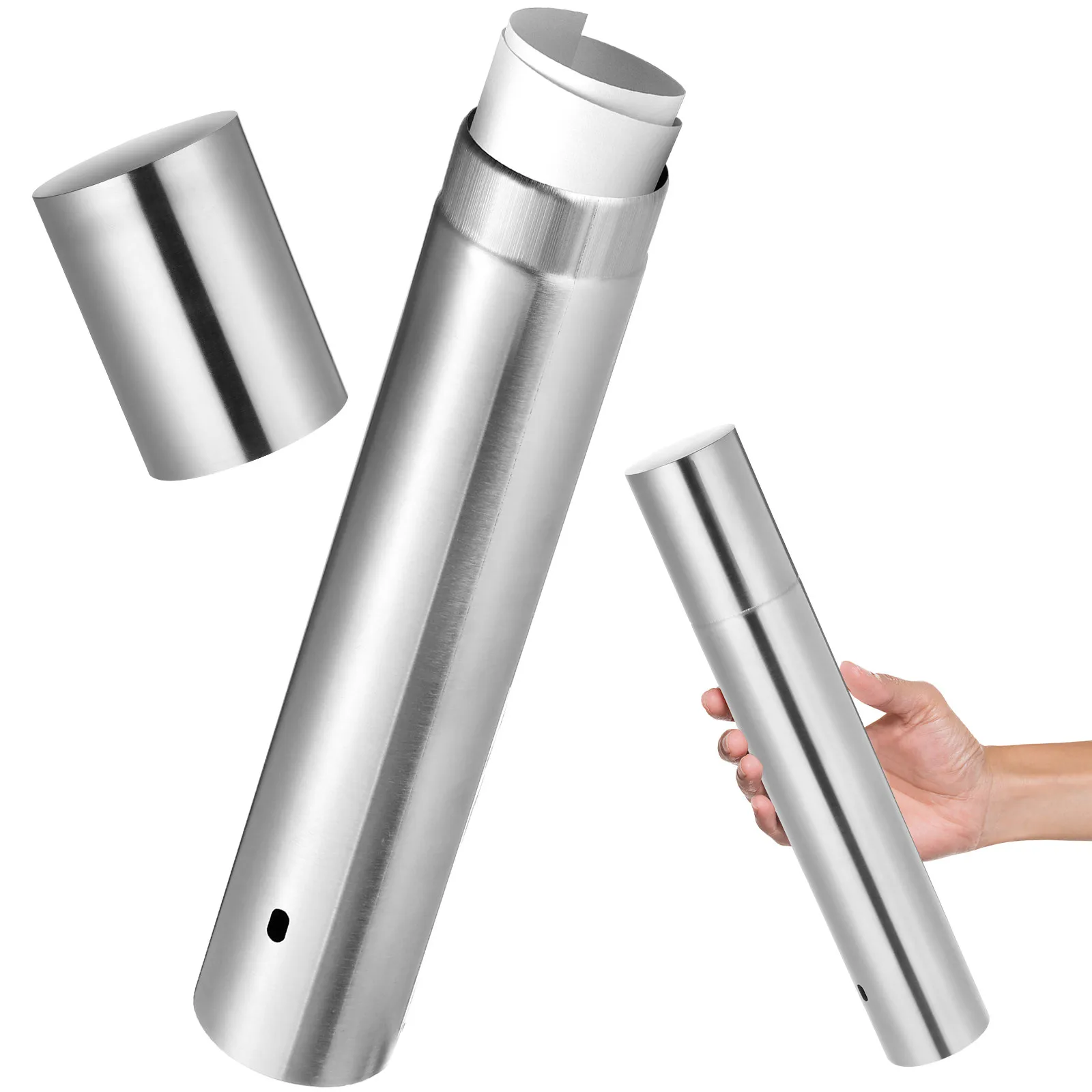 

Stainless Steel Certificate Tube for Birth Certificates Diplomas Files Storage Decorative Diploma Holder Tube Vintage Style