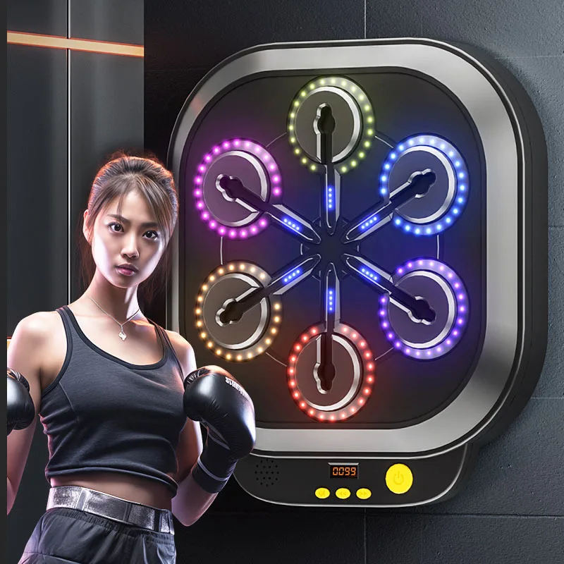 2024 Popular Smart Bluetooth Music Boxing Machine Kid Punching Boxing Target Fitness Set with Music and Light