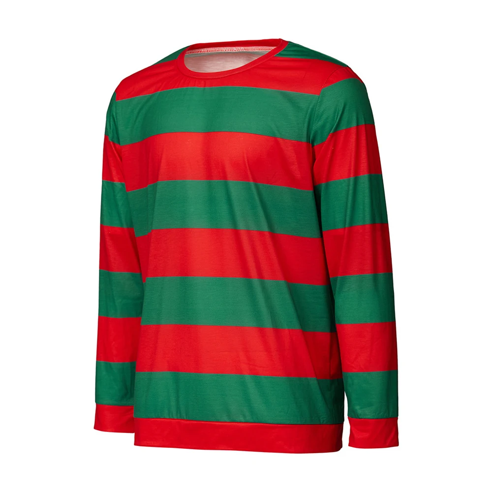 Freddy Krueger Cosplay Costume Adult Red Green Striped Top Suit Freddie Krueger Halloween Party Stage Performance Clothes