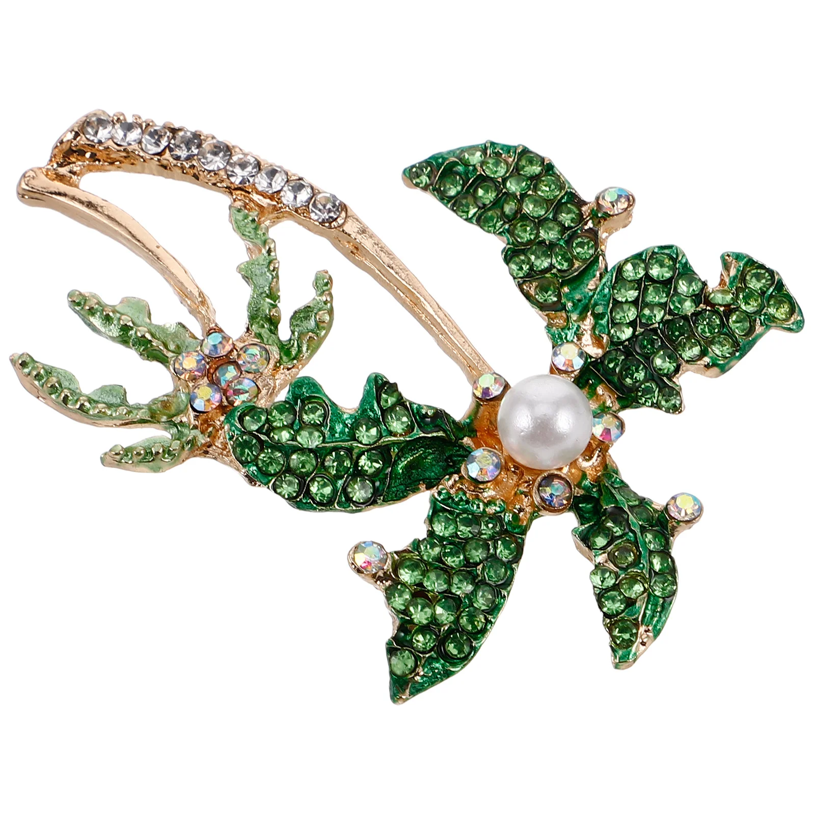 1 قطعة بروش نخيل جوز الهند الفريد لامعة حجر الراين دبوس الصدر مجوهرات الأزياء لحقيبة سترة فستان قبعة وشاح شال