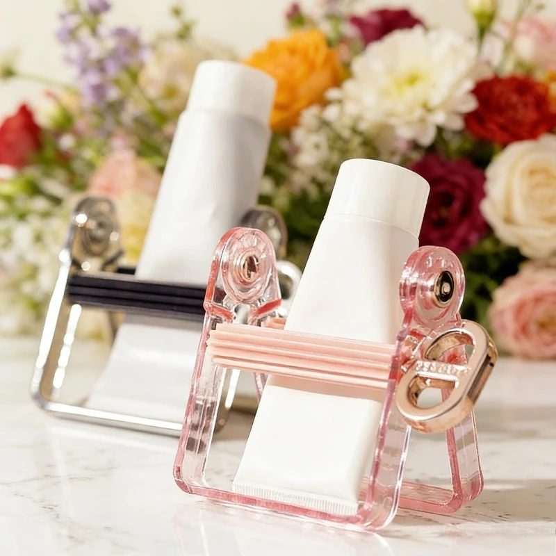 1pcs Rolling Tube Squeezer Toothpaste Dispenser Holder Multi-Purpose Cosmetic Cream Squeezer for Bathroom Makeup Organize