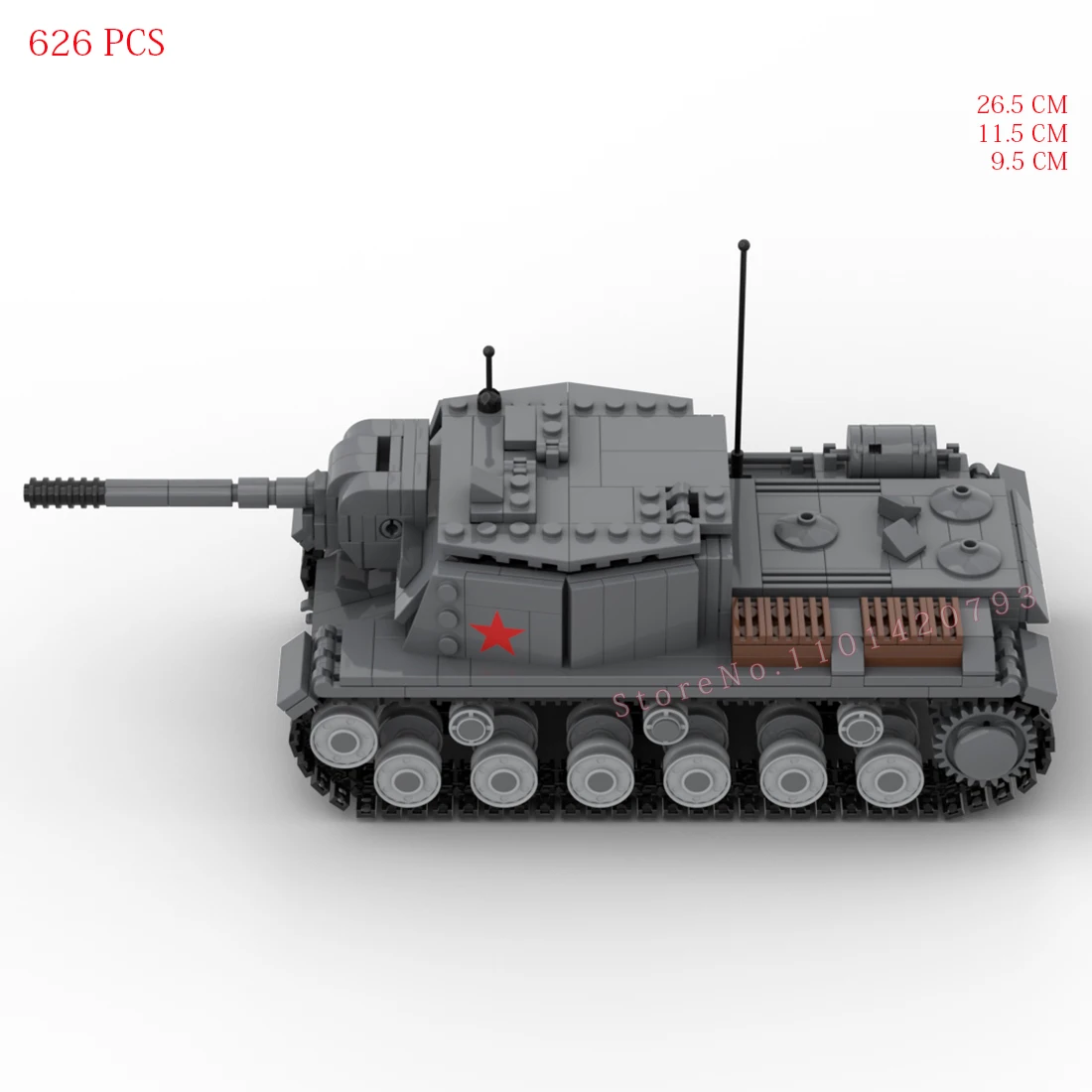 hot military WW2 Soviet Red Army ISU-152 self_propelled assaults tank war weapon vehicles Building Blocks model bricks toys gift