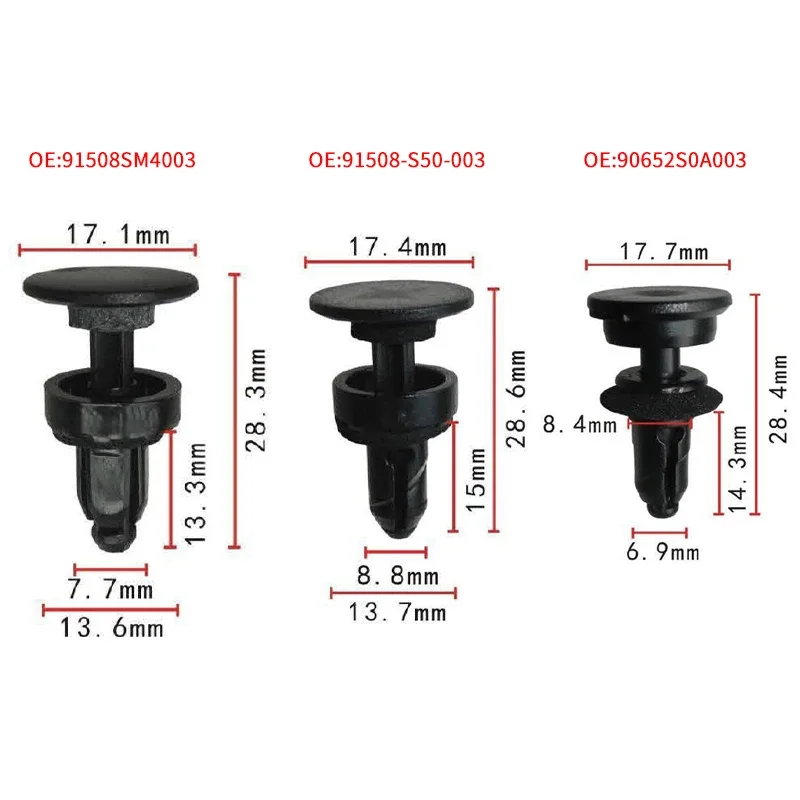 10PCS 91508-SR3-000 For Honda & Acura Odyssey CR-V Civic del sol Integra 1992-2004 Front Panel Guide Buckle Cover Sunroof Clips