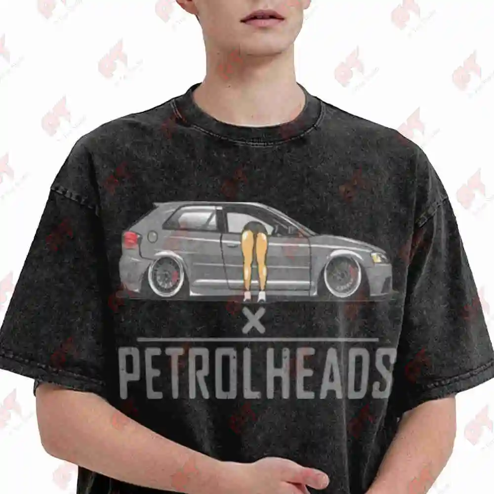 A3 8P Tuning Car Design Vintage Washed Tee Pure Cotton T-Shirt
