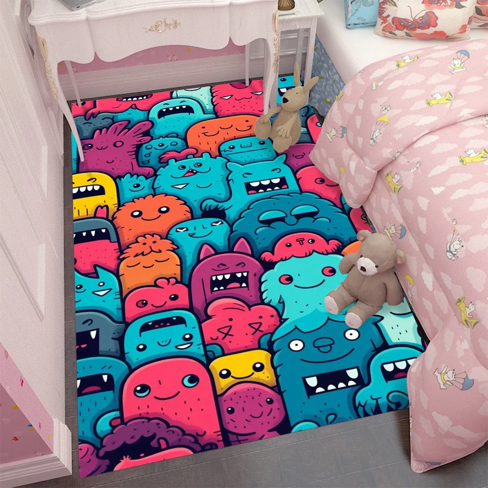 

Anime Carpet Cartoon Living Room Bedroom Kitchen Sofa Table Balcony Rug Non-slip Washable Mat Exquisite Home Ornaments
