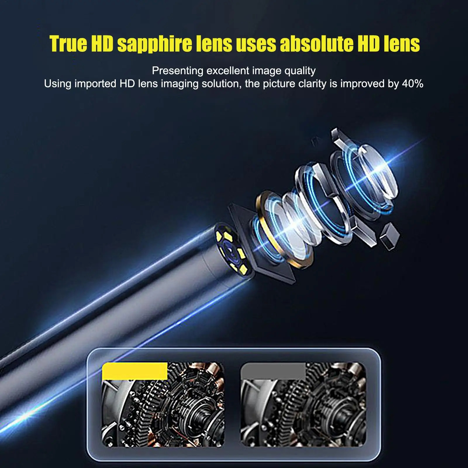 Periscopio con testa articolata Telecamera endoscopio industriale Cannocchiale serpente impermeabile per sistema Hvac per condotto industriale elettrico