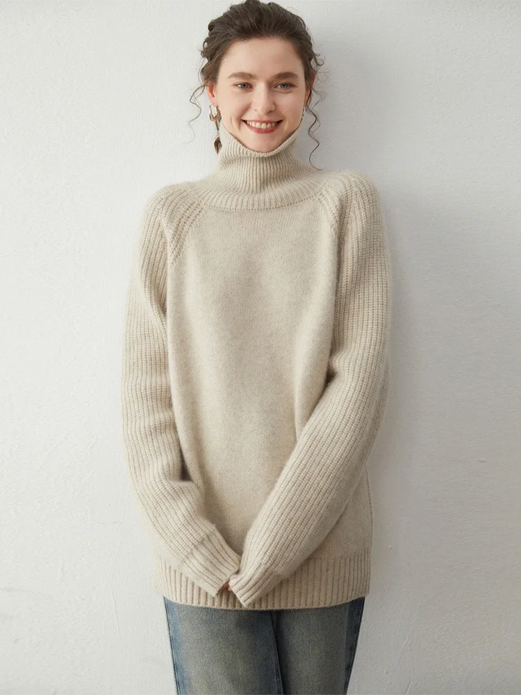 Tcyeek Hot Sale Women's Sweater Pullover 100% Cashmere Autumn Winter Sweater Warm Clothes Keep Out The Cold Soft Casual Knitted