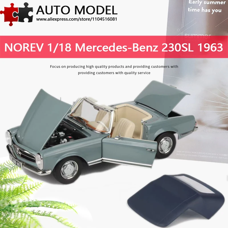 

Коллекционная модель автомобиля Mercedes-Benz 230 SL W113 1963 года, имитация, из сплава, второе поколение SL-Class, кабриолет, классический автомобиль с полностью открывающимися дверями, Norev 1:18, литая металлическая статическая модель, подарок для взр