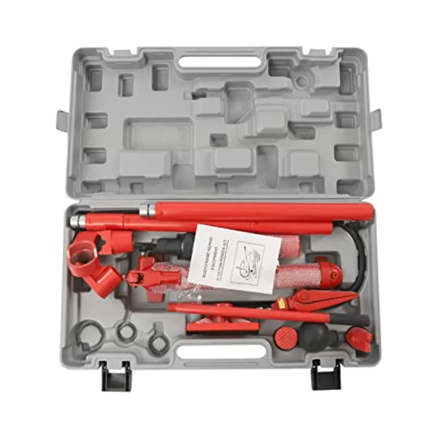 Kit d'alimentation Porta de 12 tonnes, 14 pièces, Kit de réparation de cadre de carrosserie automobile avec poignée de 22 pouces et boîte de rangement pour travaux automobiles