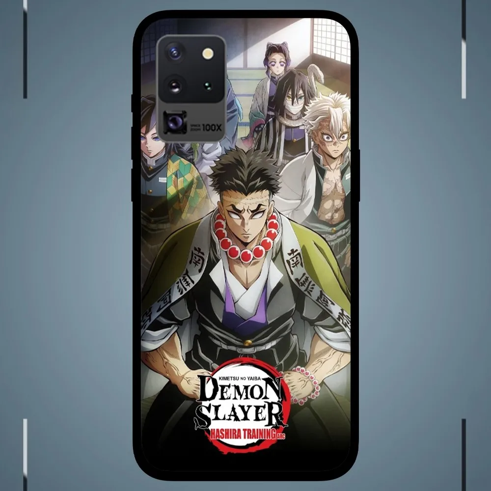 Bilibili Demon Slayer Phone Case For Samsung Galaxy S24 S23 S22 S21 S20 FE Note 20 Ultra 5G Black Phone Case