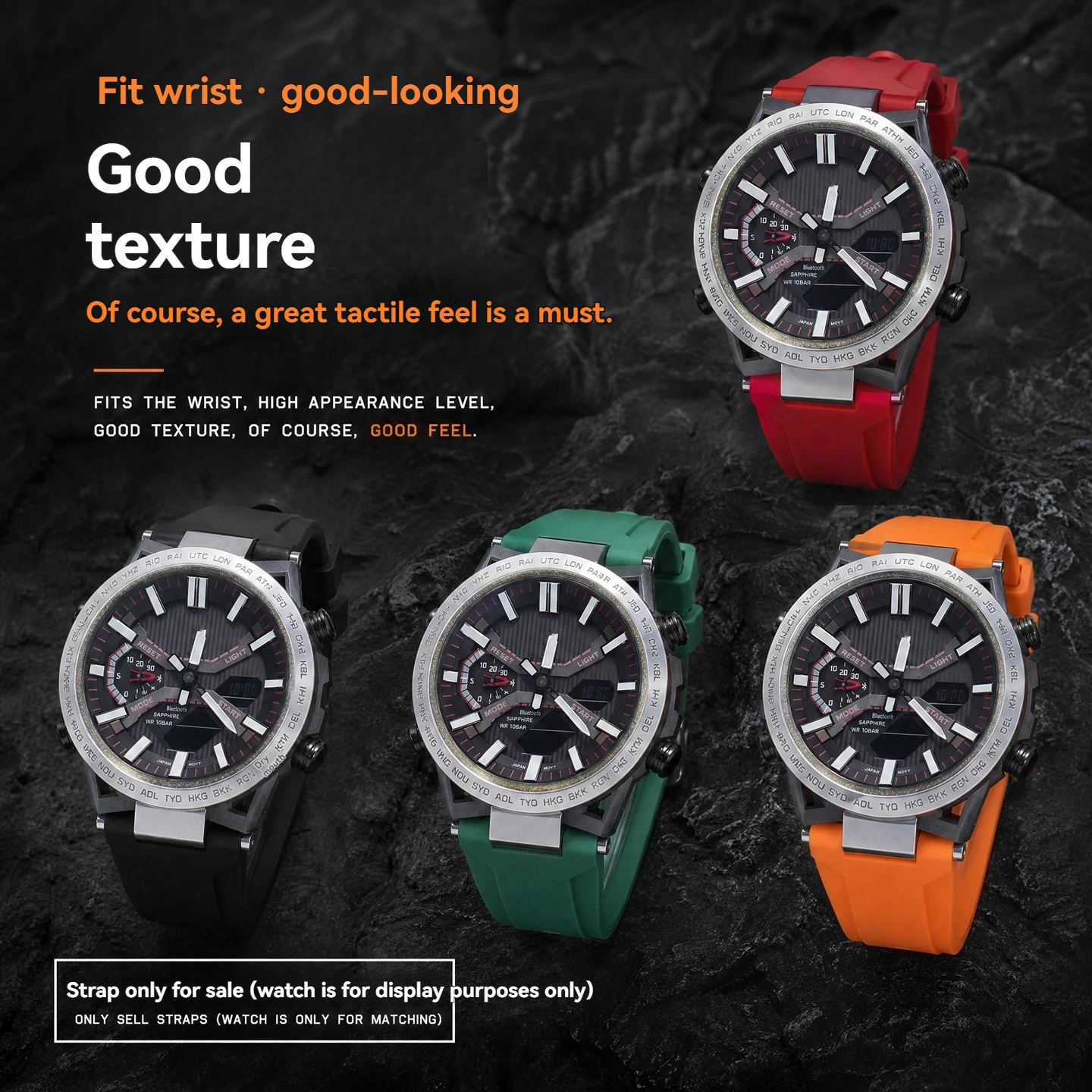 ECB-2000 rubber Watch strap For Casio Edifice 5698 ECB-2000HR-1A EFS-S641TMS Modified Watchband Men's Bracelet wristband tools view 2