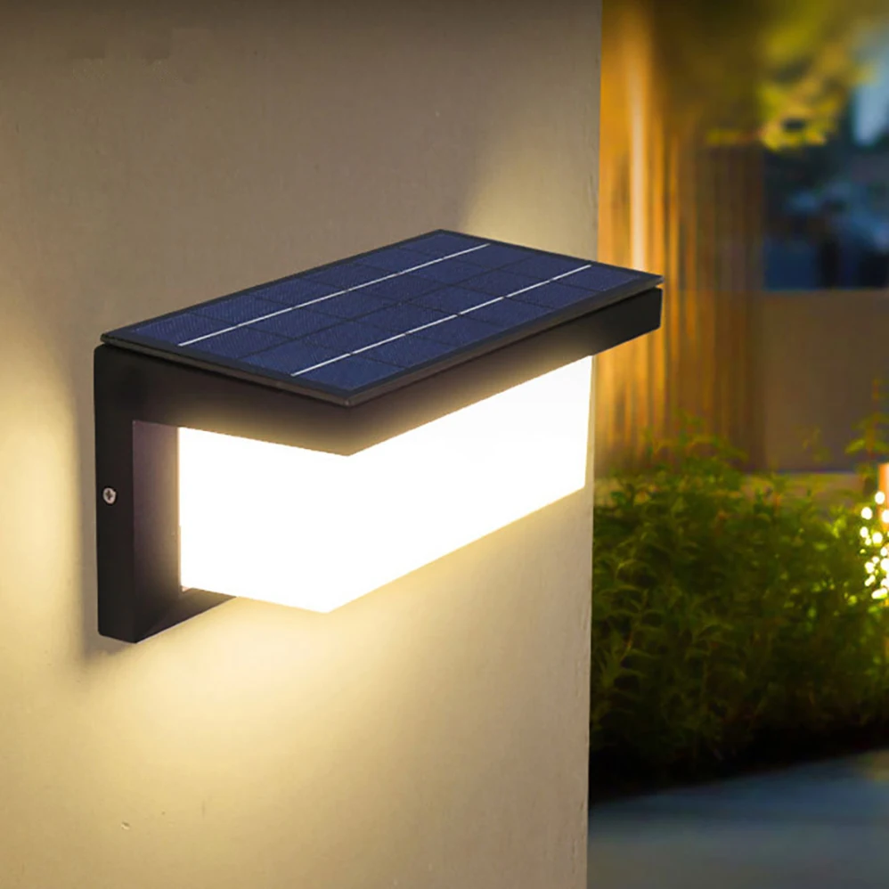 18W/30W LED Solar Wall Lamp Outdoor IP65 Waterproof Security LED Lighting Tricolor Dimming Lamps Porch Garden Lights