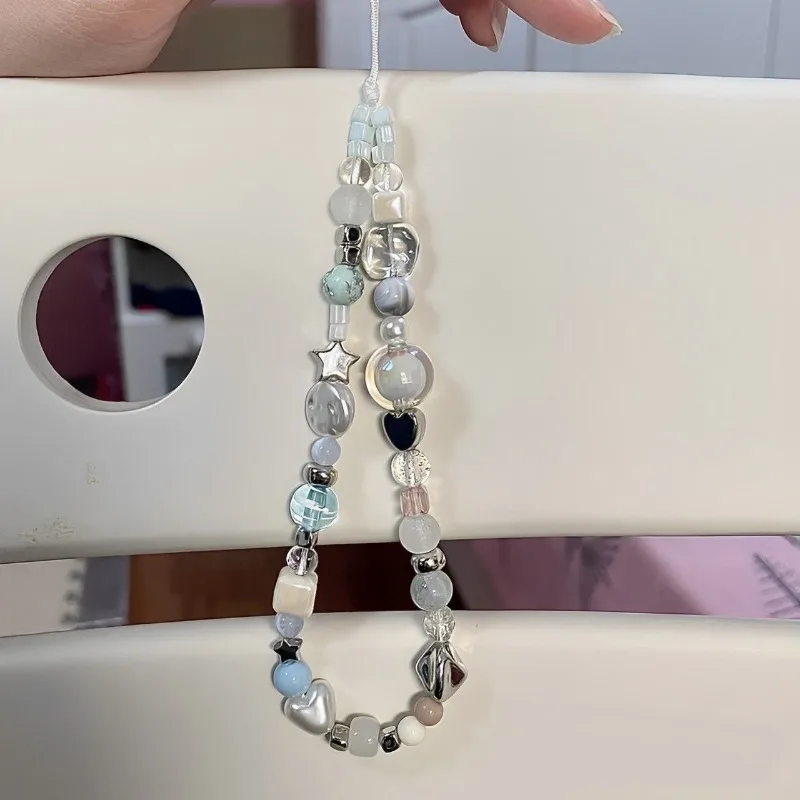 

Летняя звезда из бисера, подвесной ремешок для мобильного телефона, брелок для браслета, ремешок для милой девушки, подвеска на заказ для аксессуаров для iPhone