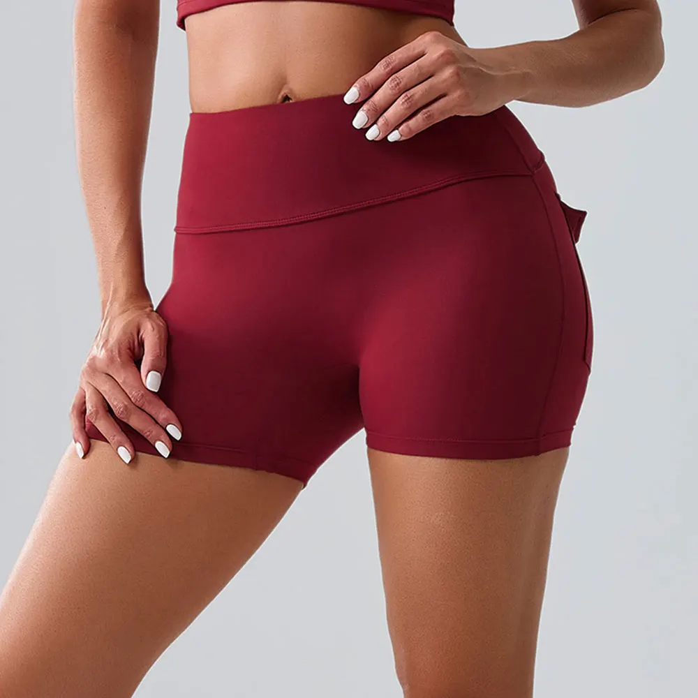 

Yoga Shorts For Women Pocket Peach Hip Lifting Yoga Leggings High Waist Push Up Tights Sexy Booty Sports Shorts Gym Clothing