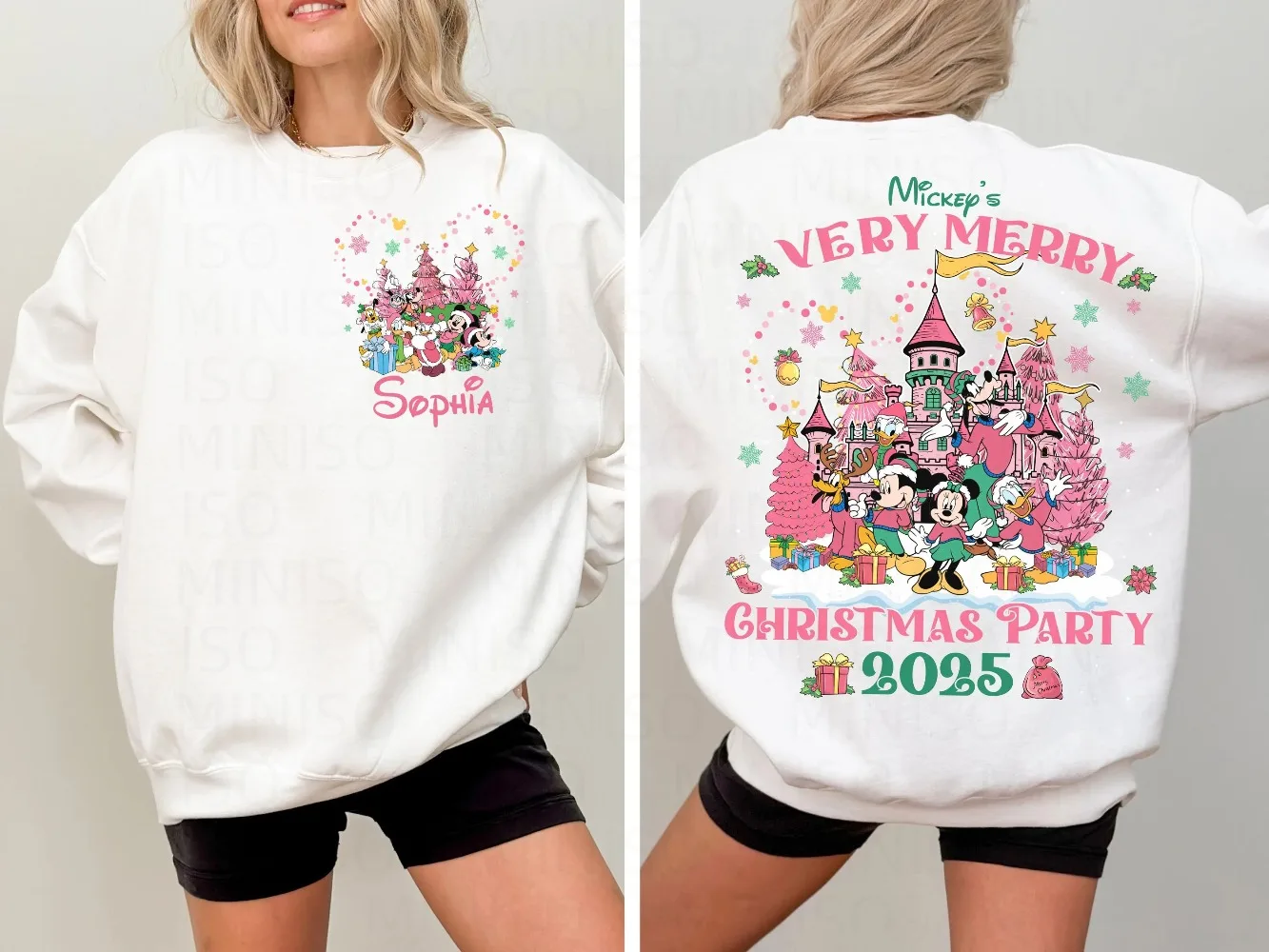 Mickey's Very Merry Christmas Party 2025-shirt Disney Castle Mickey en vrienden kersttrui Disney Christmas Family Hoodies