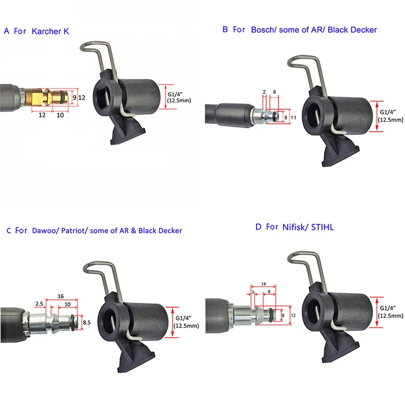 Pressure Washer Hose Connector Converter for Karcher Bosche Water Cleaning Hose high-pressure pipe adapter