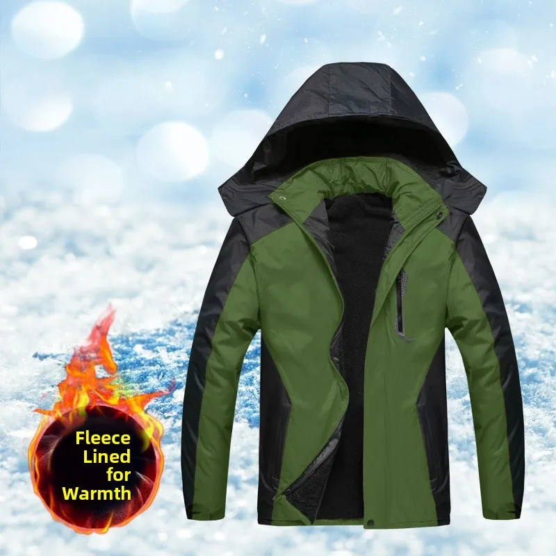 

Thiened Winter Workwear Jaet Men's Cotton Padded Coat for Construction And Car Repair Anti-Cold Youth Faion een