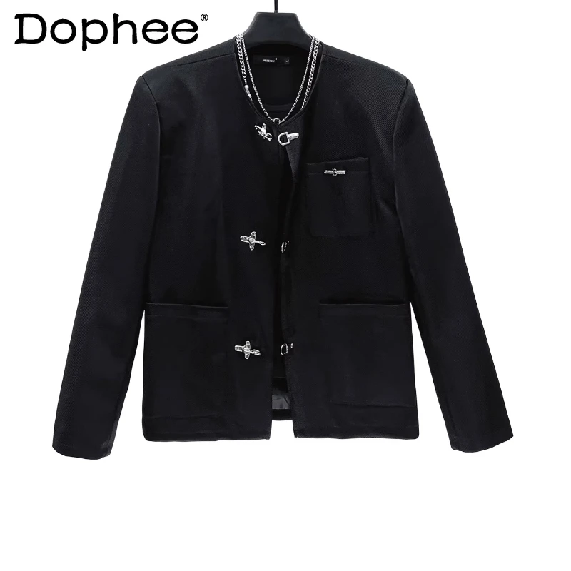 

Мужские куртки с круглым вырезом нового дизайна 2025 года, модные пальто из искусственной кожи простого дизайна, мужская шикарная куртка из искусственной кожи на пуговицах самолета