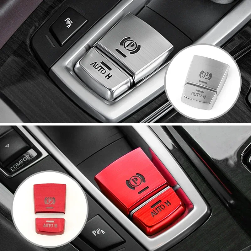 

For BMW 5 6 7 Series 5GT X3 X4 X5 X6 2pc Aluminium Alloy Electrical Parking Brake EPB Decorate Cover Trim
