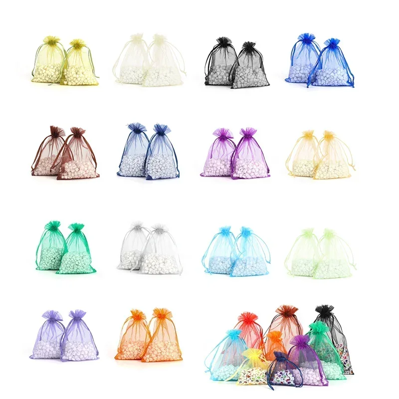 100 Bolsas de Organza para Regalo de Boda, Bolsas de Organza para Joyería, Bolsas de Organza para Regalo, Bolsas de Organza para Regalo con 50% de Descuento