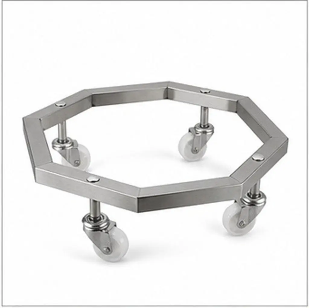 Gas Cylinder Holder Movable Stainless Steel Rolling Tank Stand Brake Wheels Portable Gas Bottle Bracket for Easy Transport