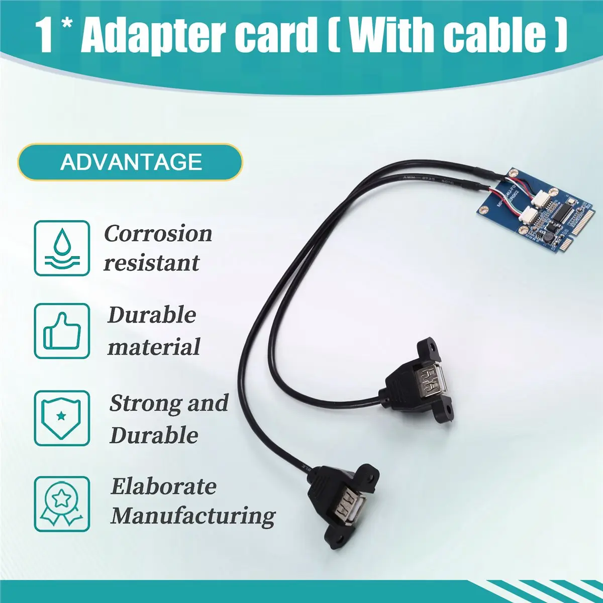 

Новый электронный адаптер Mini PCI-E PCI Express на два USB-порта (MPCIe на 5-контактный 2-портовый USB2.0 конвертер) для мини-карт полной/половинной высоты