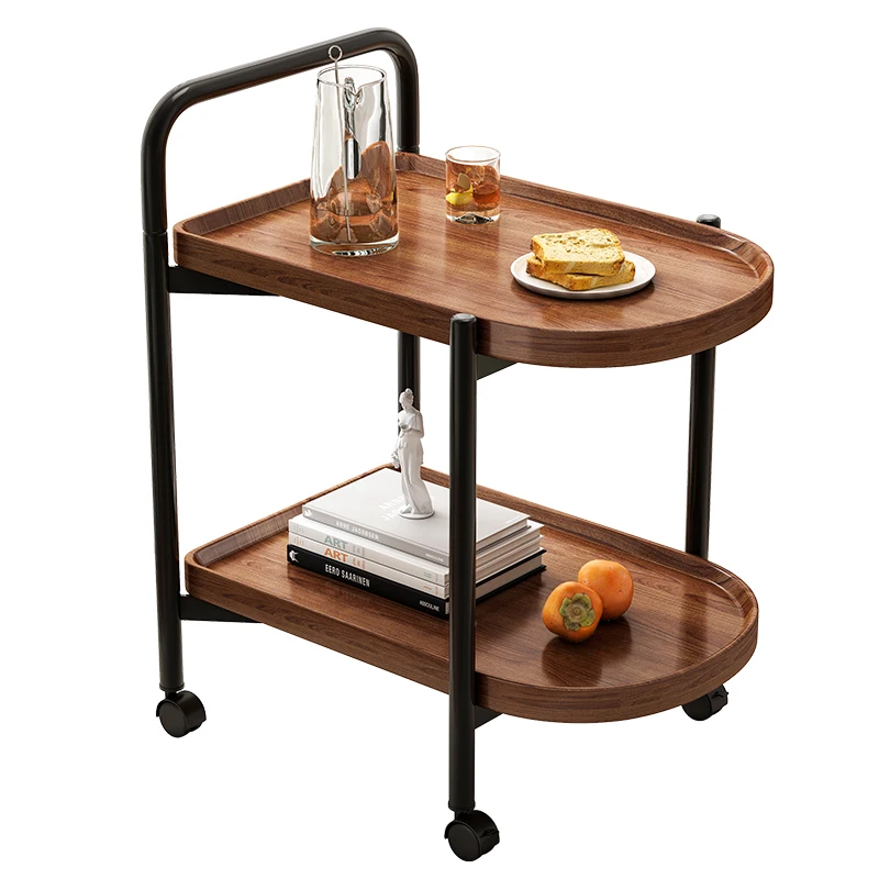 YY Trolley Tea Table Ins Nordic Living Room Storage Rack with Wheels Dining Car Tea Table