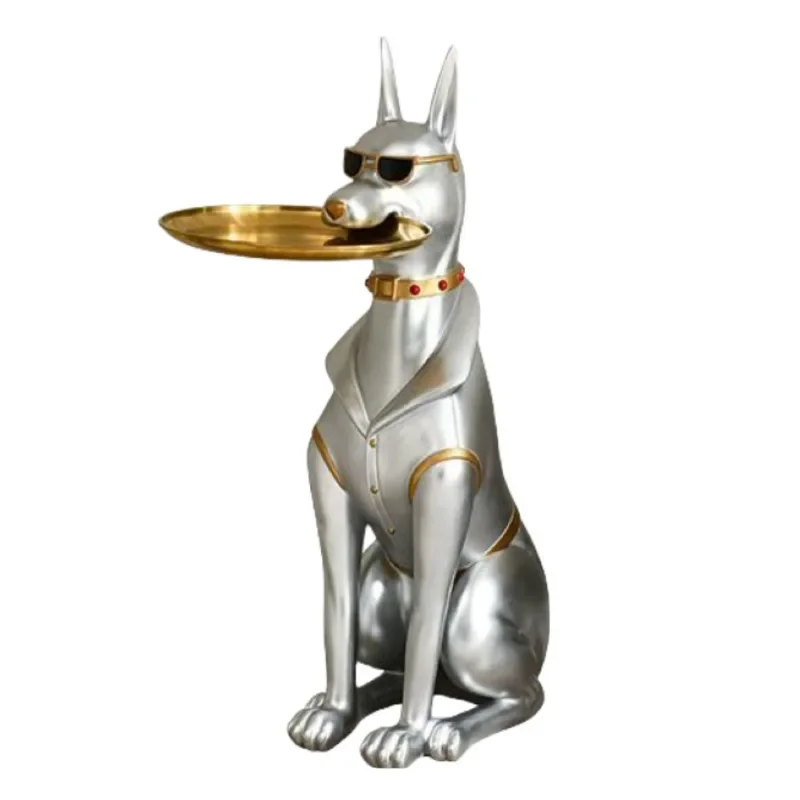 Internet celebrity Doberman Hound ornament tray modern simple large floor-to-ceiling living room TV cabinet