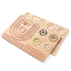 Tablero de cuentas de bambú ecológico, herramienta perfecta para fabricación de joyas y proyectos de abalorios, pulsera, collares, diseño, tapetes para abalorios, bandejas