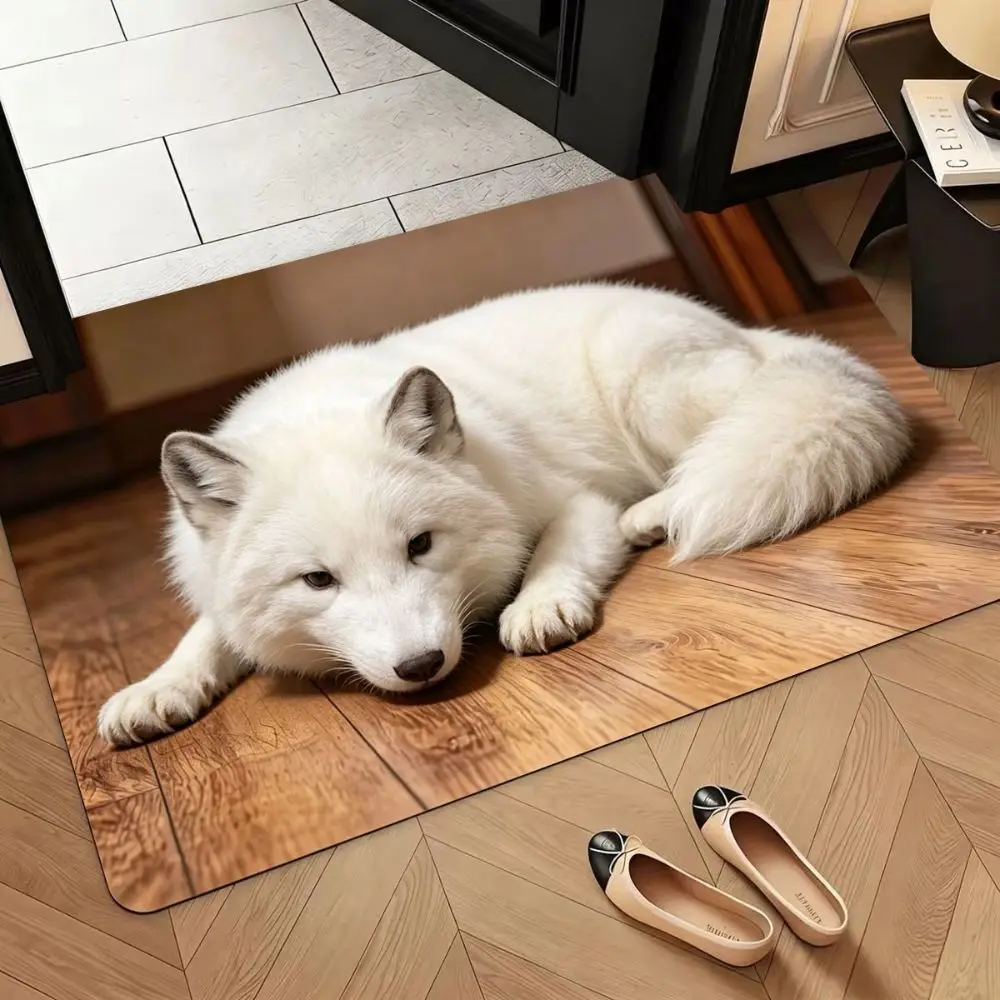 Tiger/Rabbit/Sheep/Dog Shape Cute Panda Floor Mat Water-absorbing Non-slip Bedroom Door Small Rug Soft 40*60cm Bathroom Carpet
