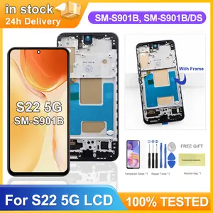 Bilashmart Tested S22 Samsung S22 5G S901B S901U S901W S901N S901E LCD Display Touch Screen Digitizer Assembly Replacement Parts