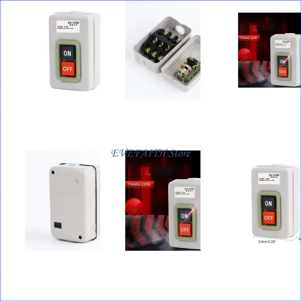 

124B Lock On/OFF Power Tushbutton Switch 3 Фаза 380 В 3,7 кВт панель переключателя