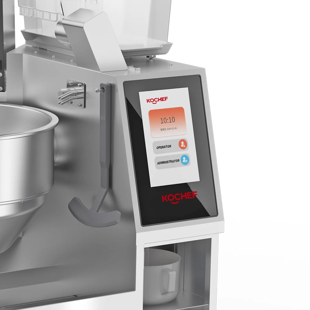 Robô de cozinha automático comercial eletromagnético totalmente automático rotativo frigideira controle de tela digital inteligente